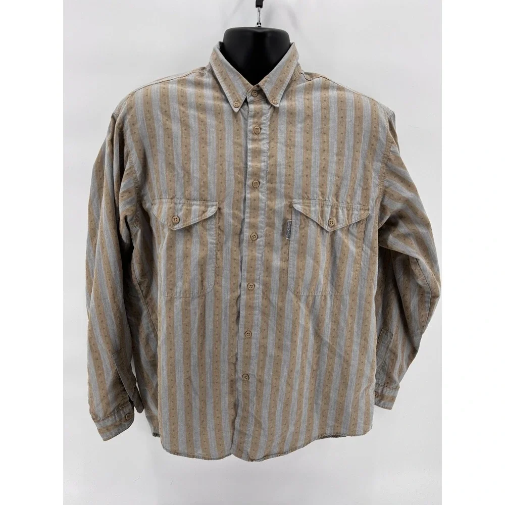 Vintage Levis Shirt Mens Medium Striped Button Up‎ 80s 90s Made in Korea WPL 423